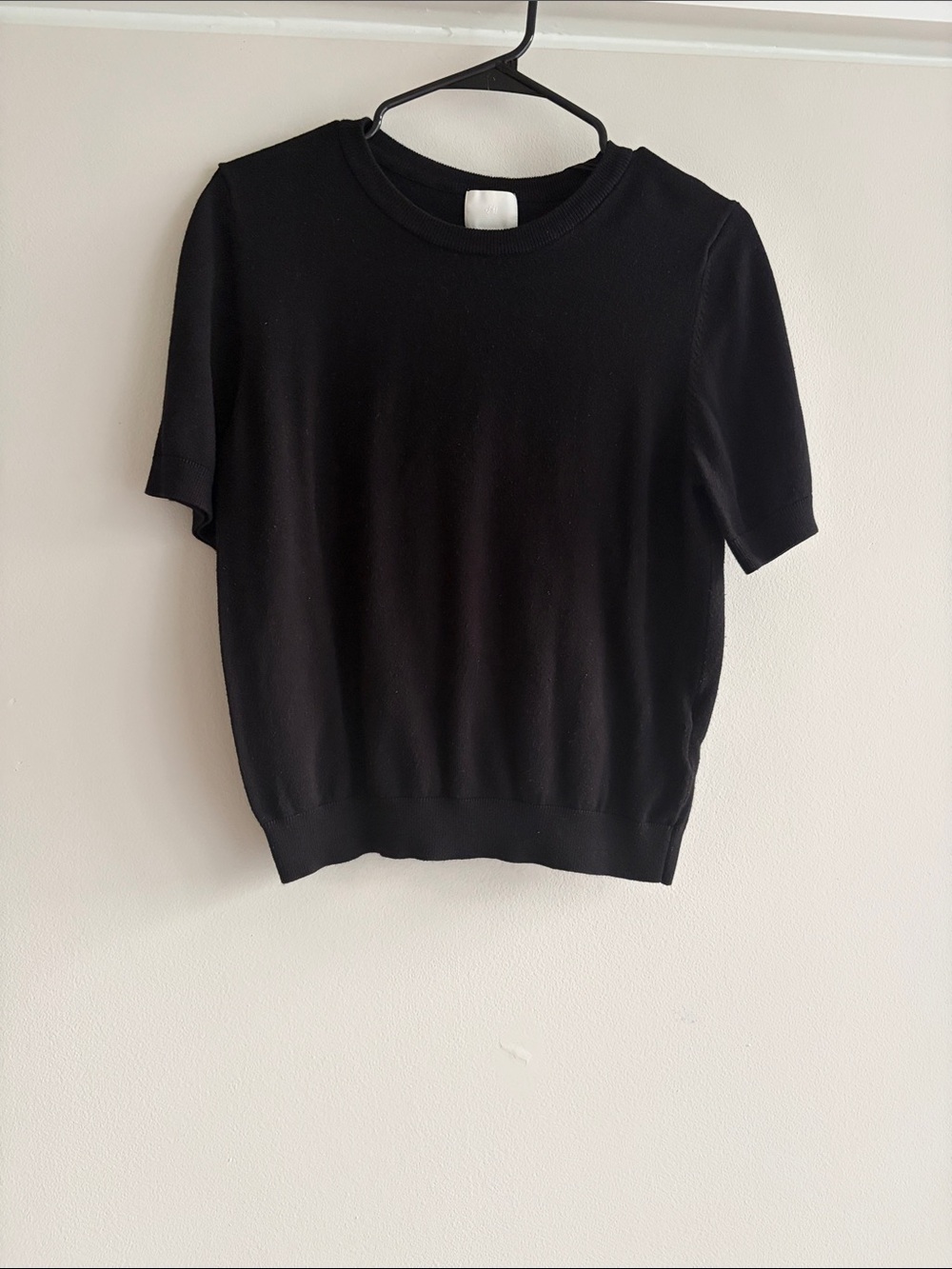 H&M Black Short-Sleeve Knit Top